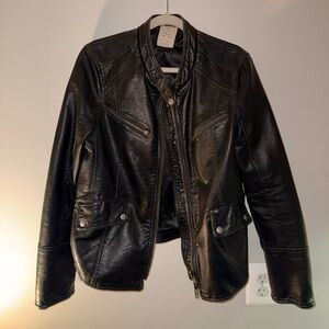 Free People Black Leather Jacket